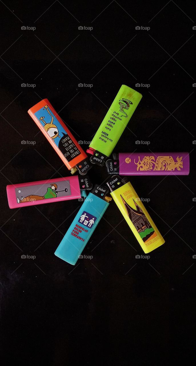 Colorful "CRICKET" lighter