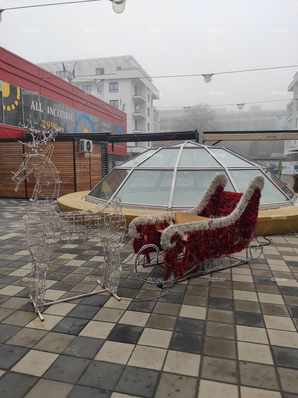 Santas slides Belgrade Serbia holiday time