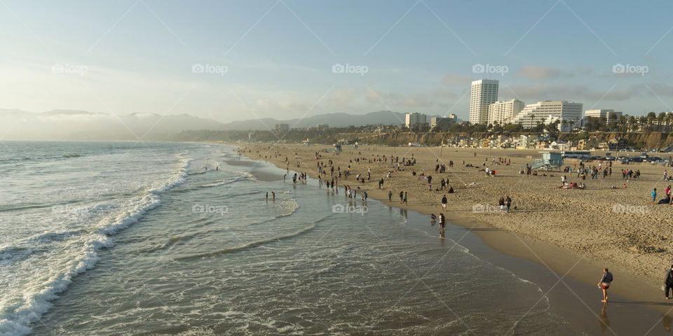 beach ocean sky people by vidu