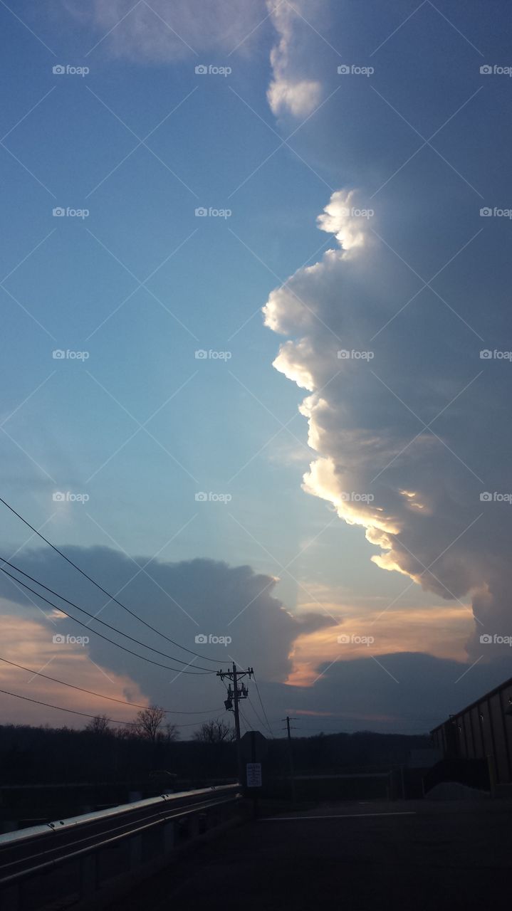 Cloudy Sunset. Strange Clouds