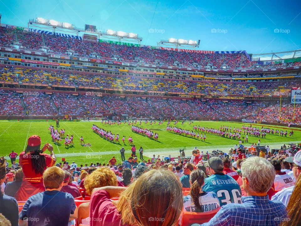HDR photograph of Fedex Field at a Washington Redskins football game