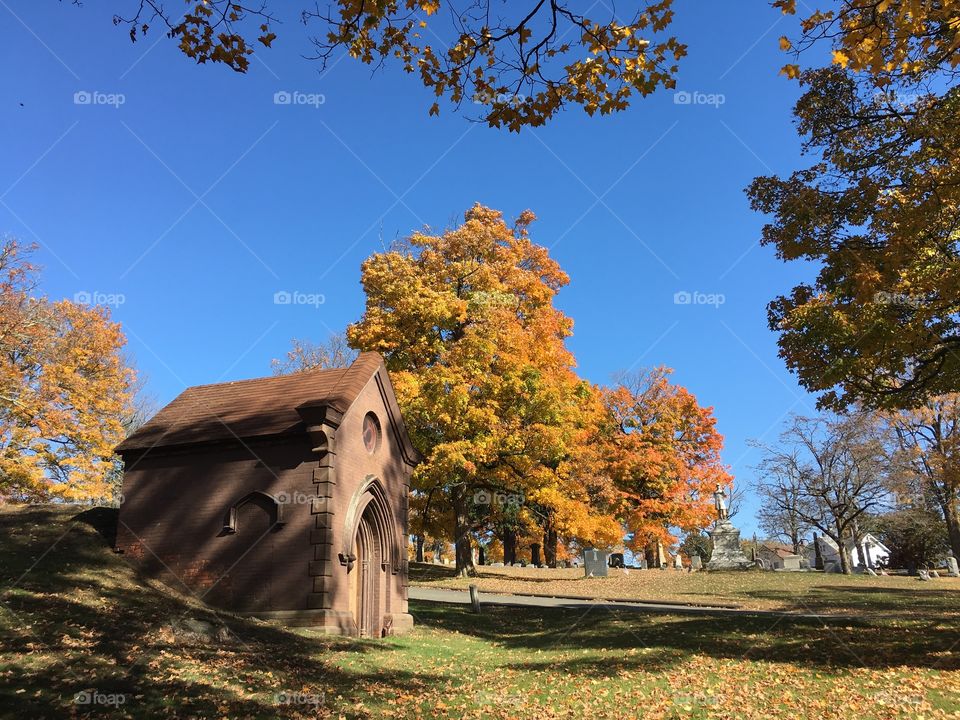 Cemetery in the fall