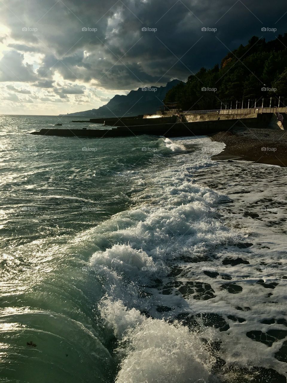 Storm at the sea