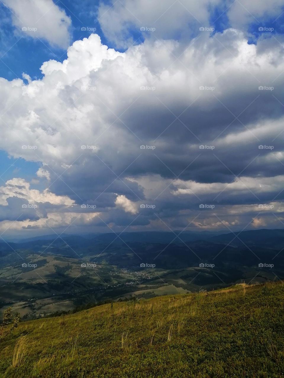 Cloudy sky and mountains