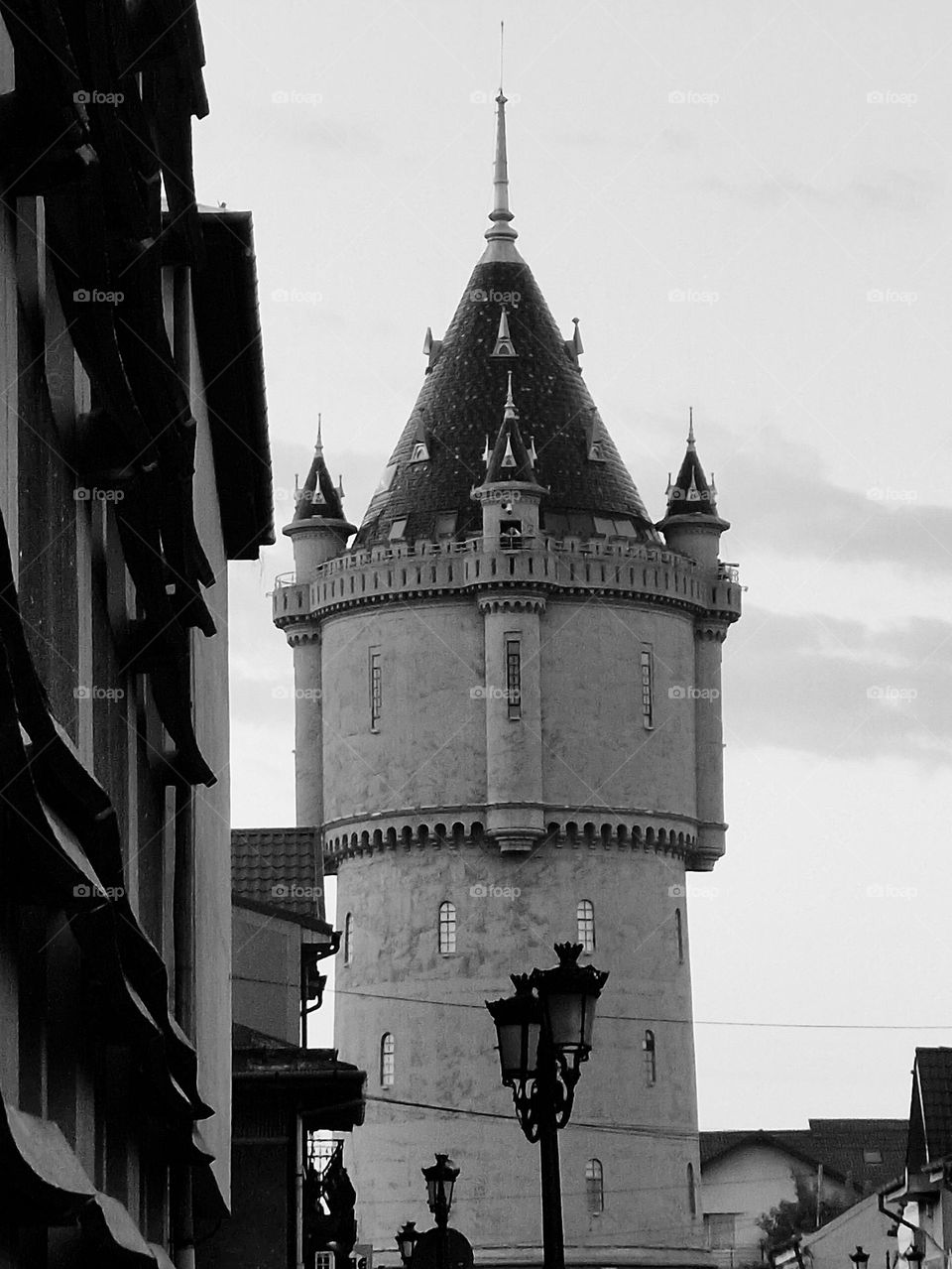 Severin tower in black and white