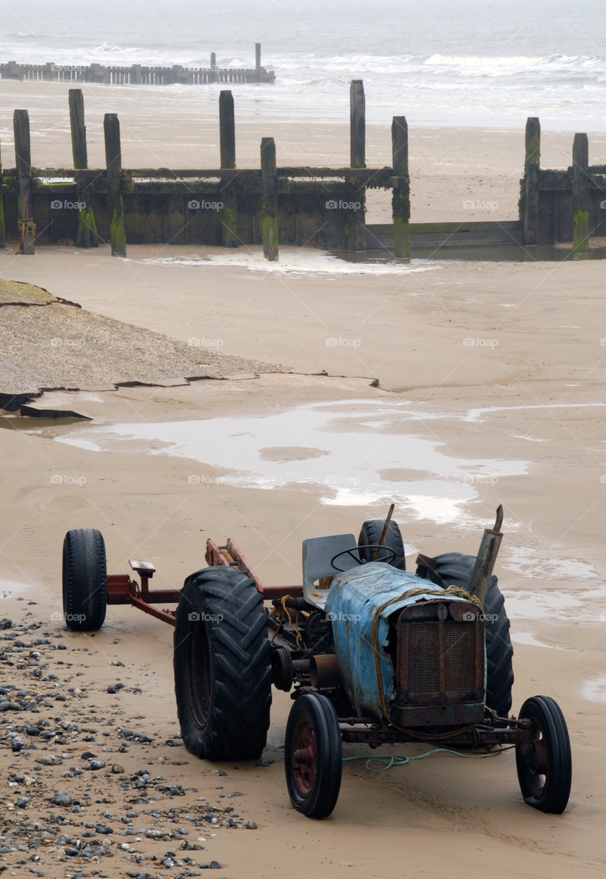 beach fishing coast tractor by mparratt