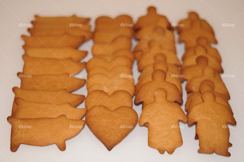 Biscuits against backgrounds