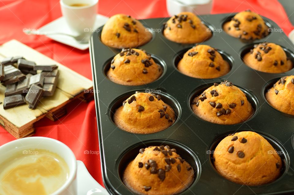 preparation of muffins chocolate homemade