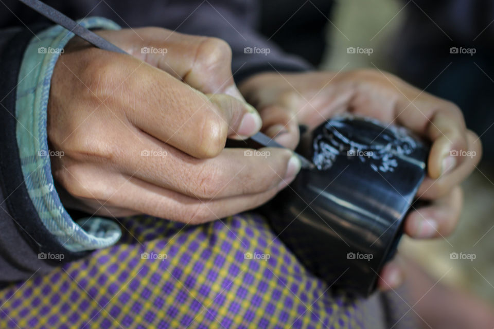 Women doing enamel working