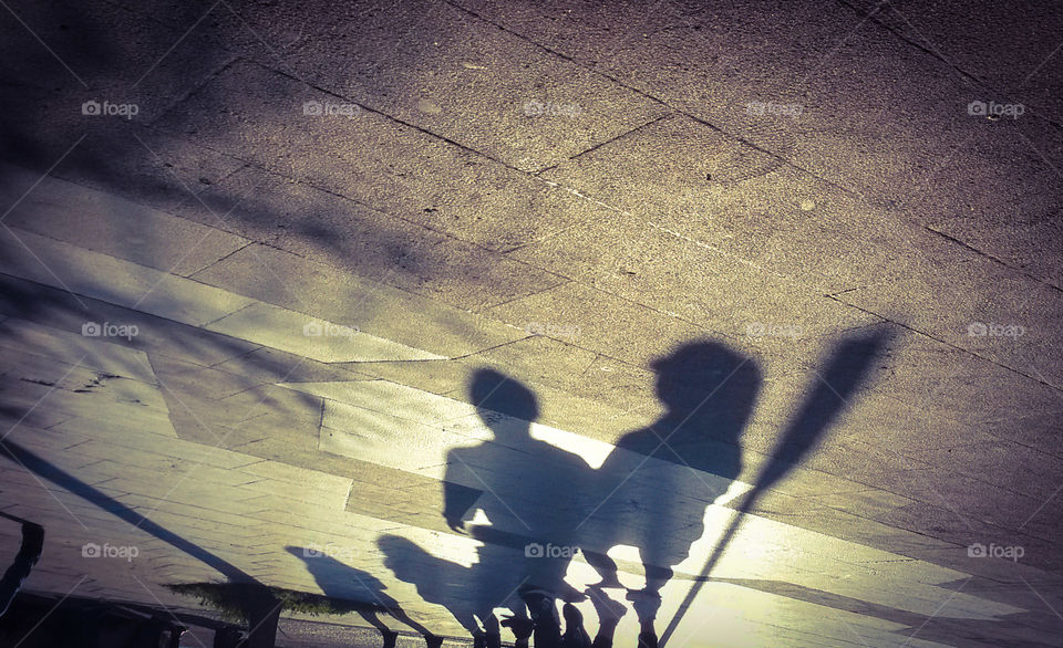 street shadows of family