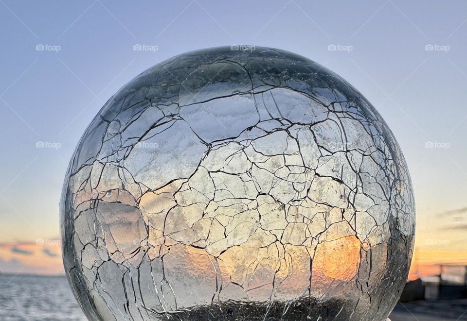 Cracked glass globe 