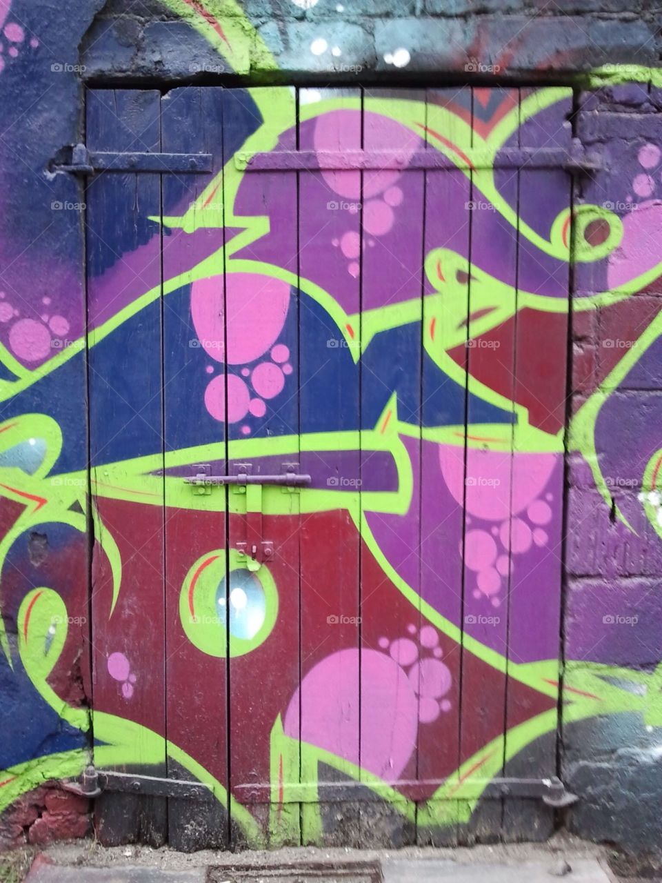 Kolorowe graffiti. Graffiti na wrotach