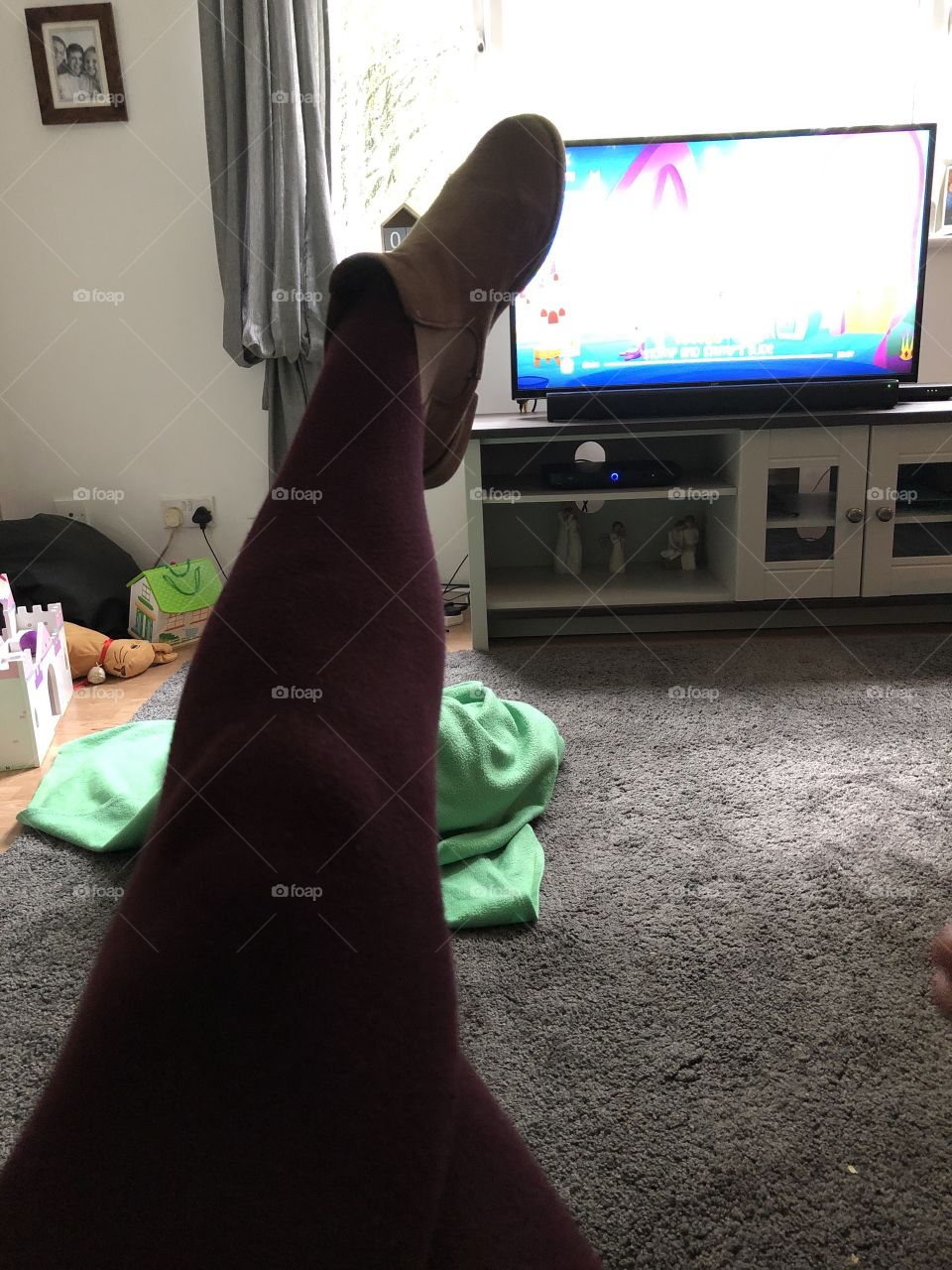 Resting on the tv ‘ not really 😂