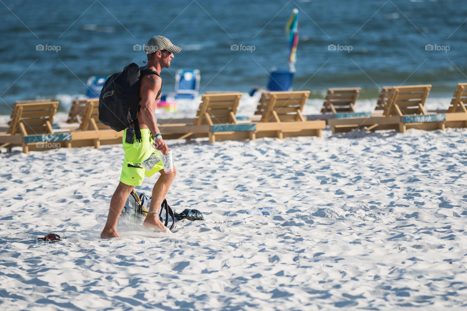 Man walking on the beach 