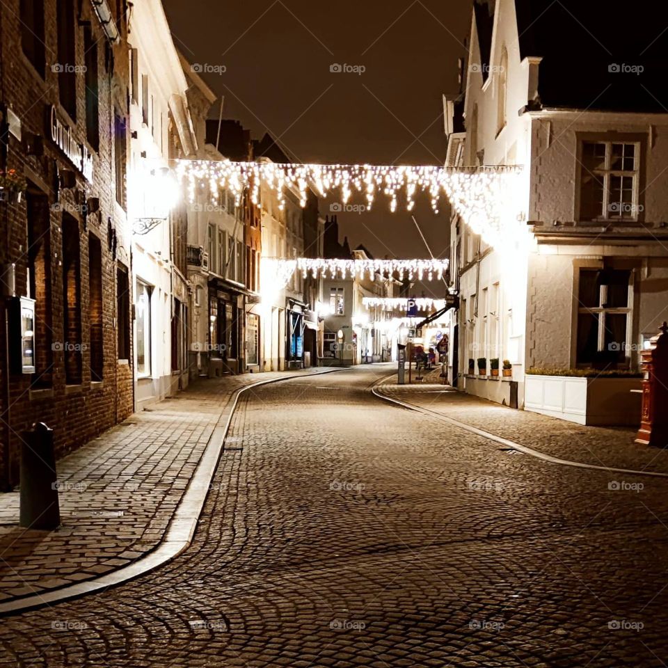 the lights in Bruges