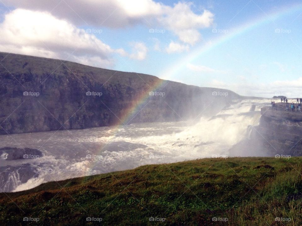 rainbow iceland water fall bláskógabyggð by The_Picture_man