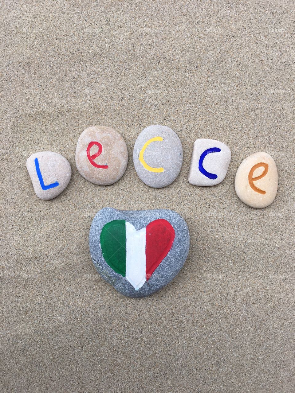 Lecce, souvenir on colored andcarved stones, Puglia, Italy