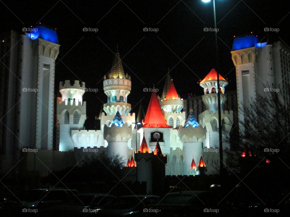 Excalibur Hotel and Casino, Las Vegas, Nevada, Night View