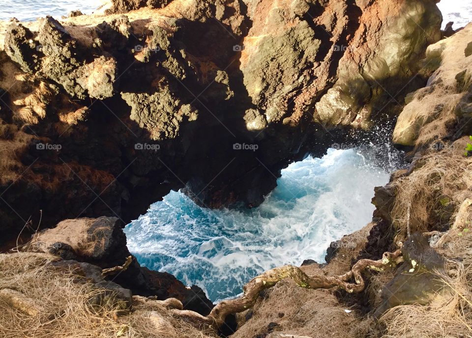 Sea arch in a heart shape