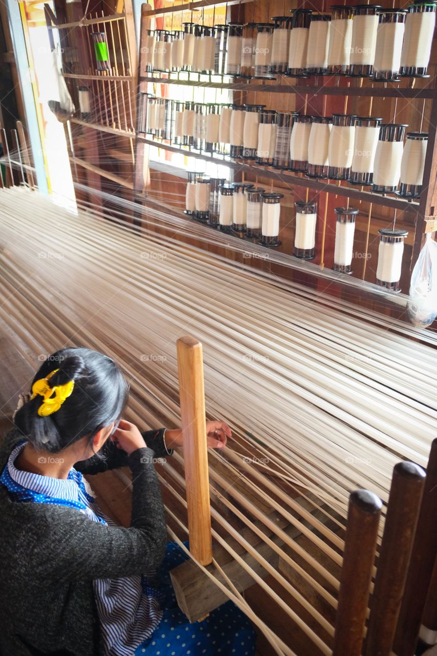 Silk weaving