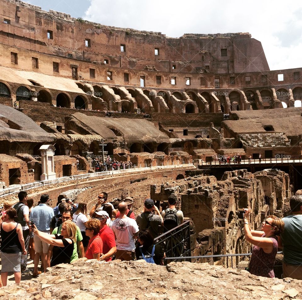 Inside view of colosseum in Rome.  
