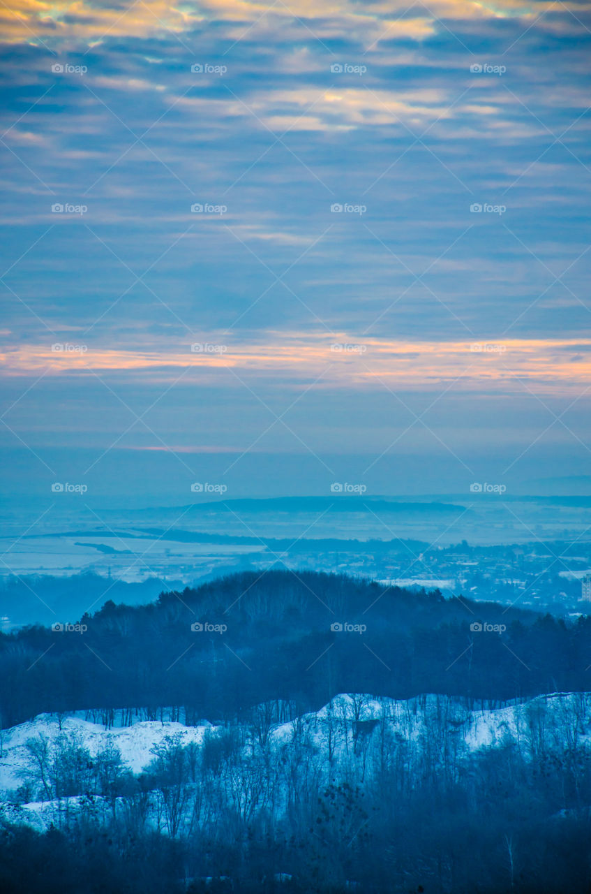 Nature landscape during sunset