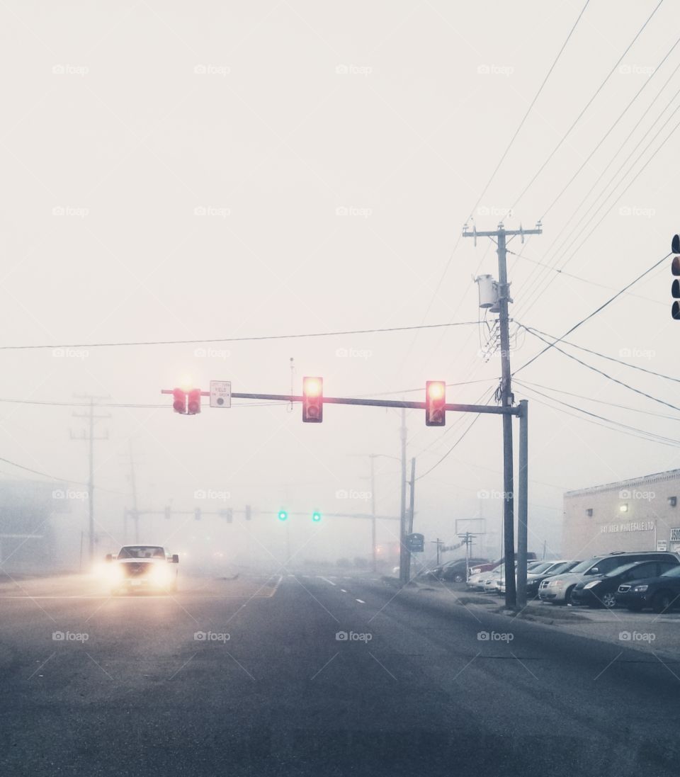 Foggy morning commute to work