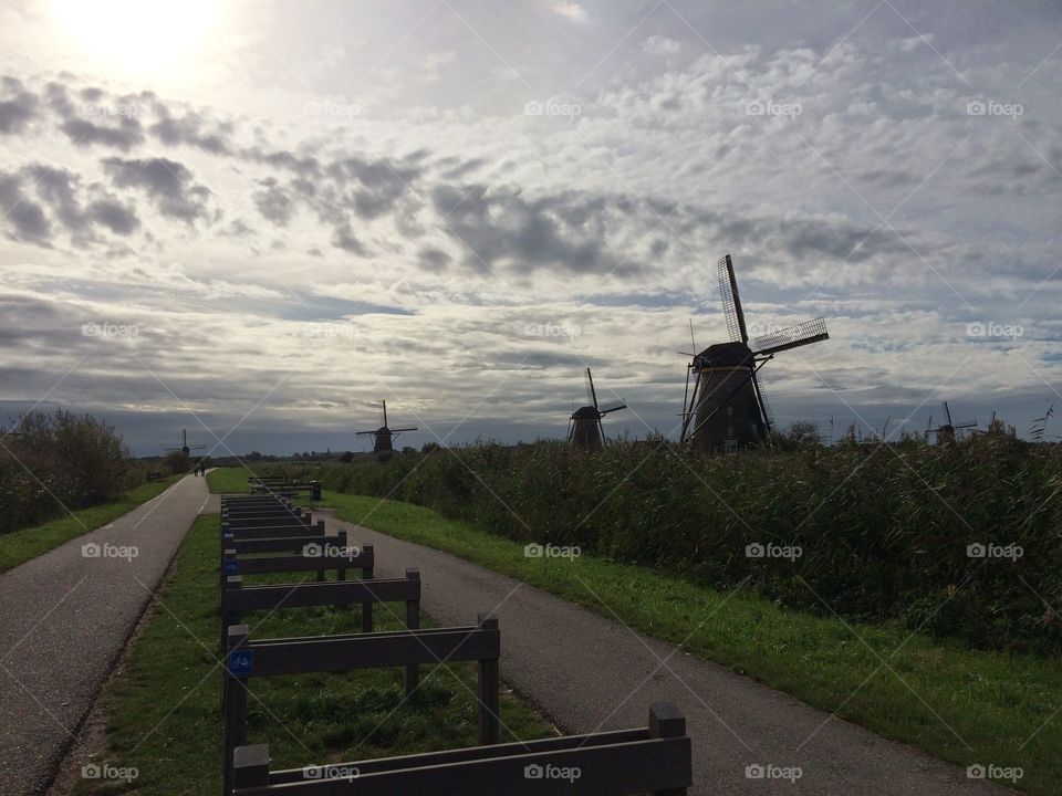 Dutch Wind Mills. taken in Holland,  near Kinderdijk