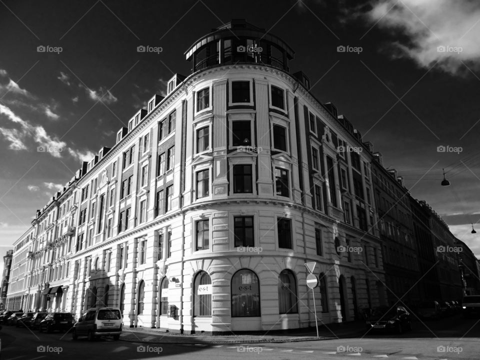 Denmark building. Street scene building in Denmark 