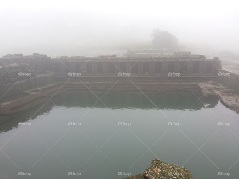 Pond on mountain