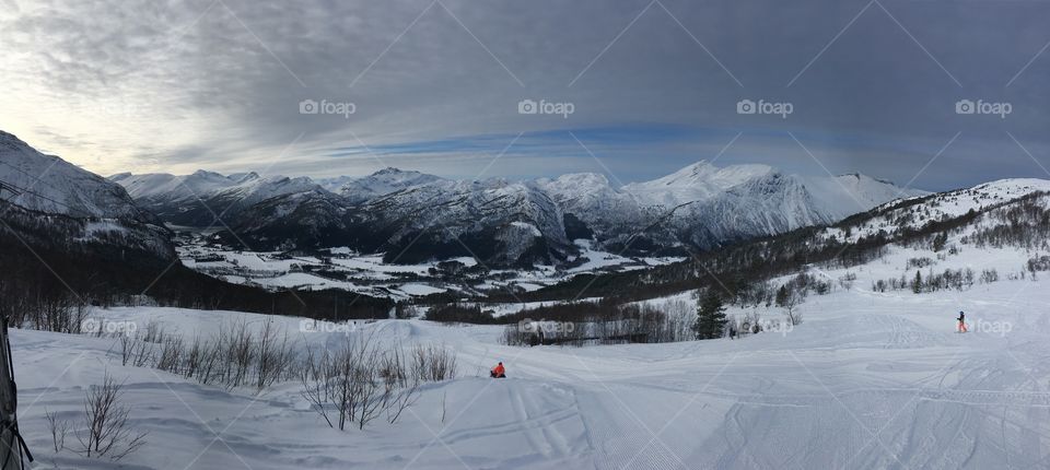 Snow on mountain in Norway 