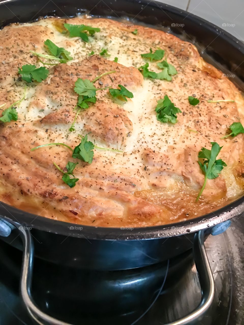 Fresh baked shepherd's pie home cooking