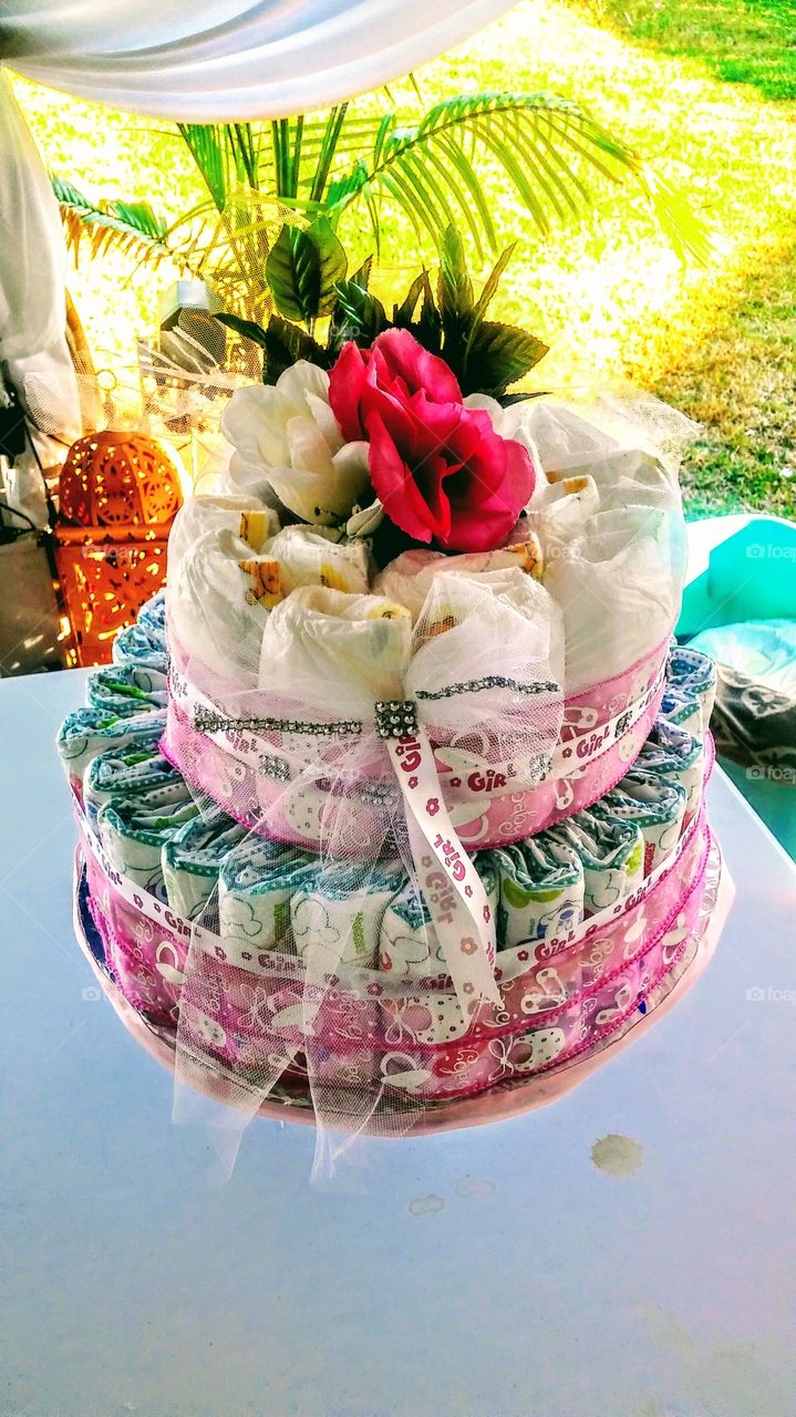 diaper cake for baby girl