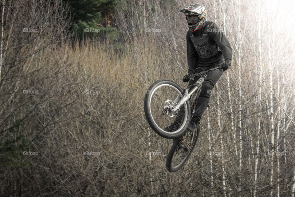 Bike, One, Action, Tree, People