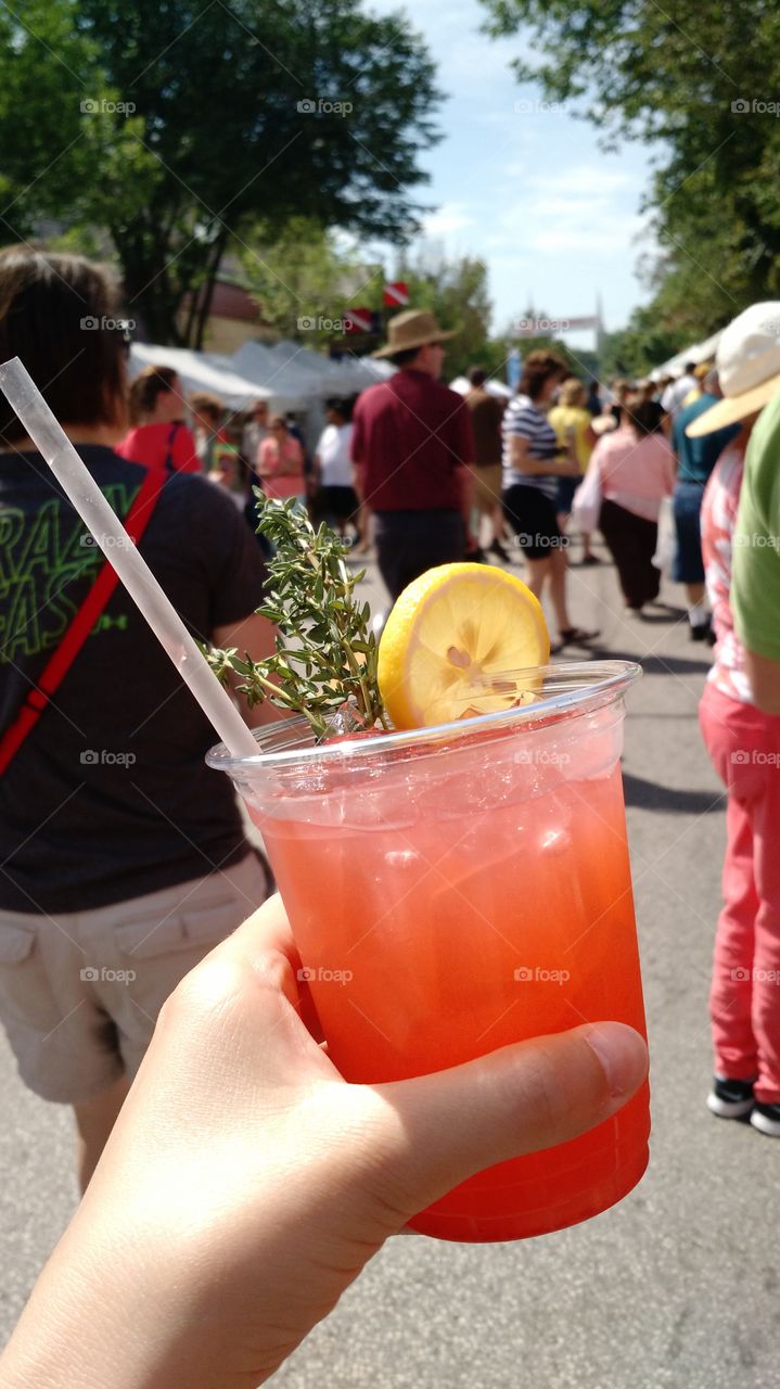 strawberry drink. strawberry festival in Wisconsin