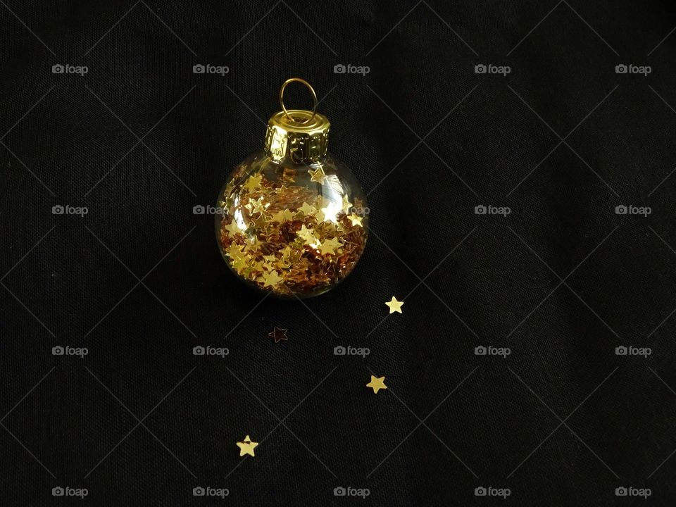 Christmas balls with golden stars