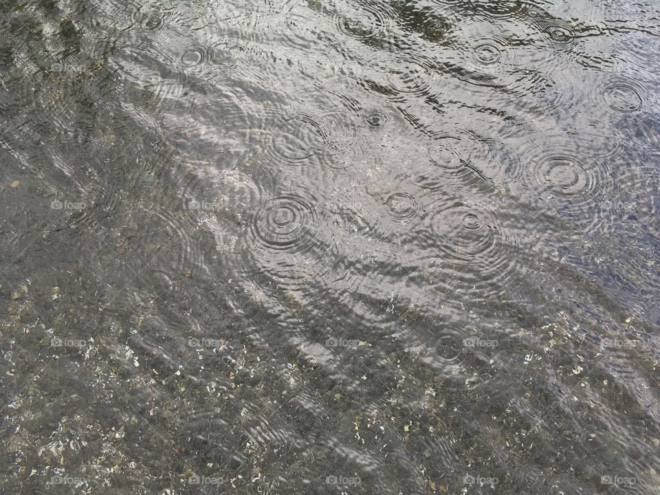Raindrops on the river 