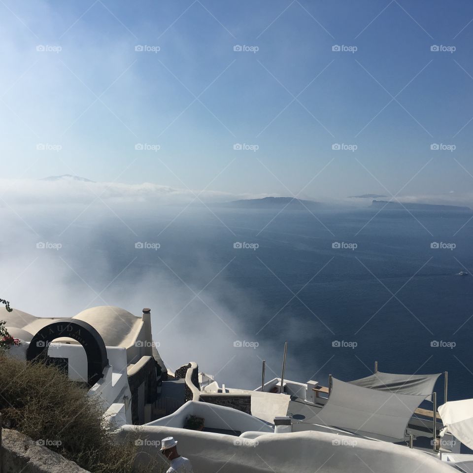 Fog in Santorini