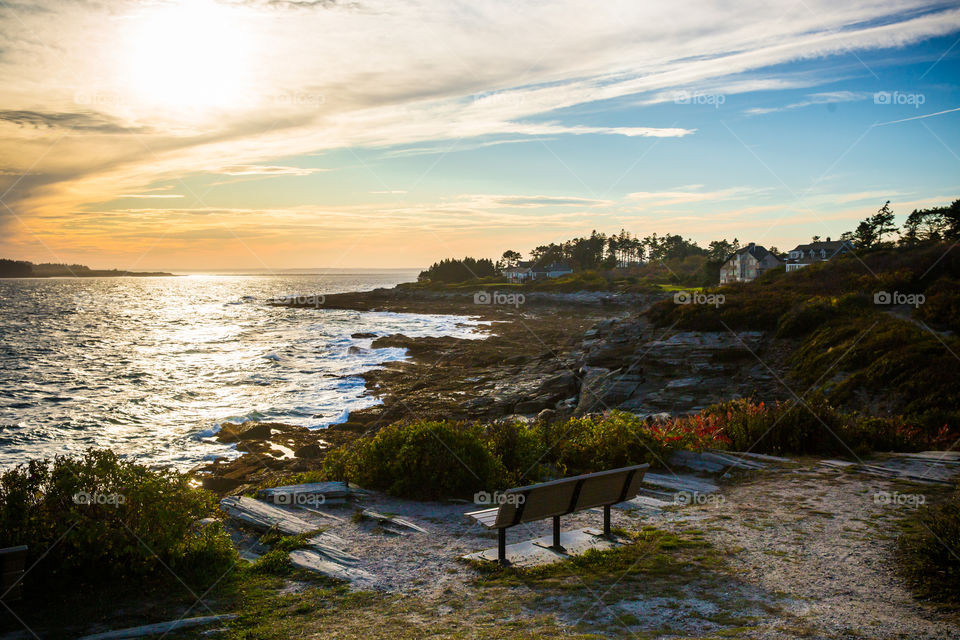 Overlook at Two lighthouse park in Portland Maine 