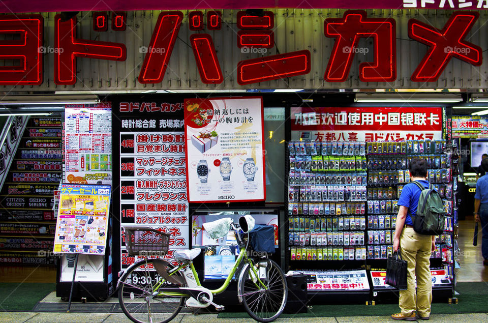 bicycle sign japanese neon by hugo