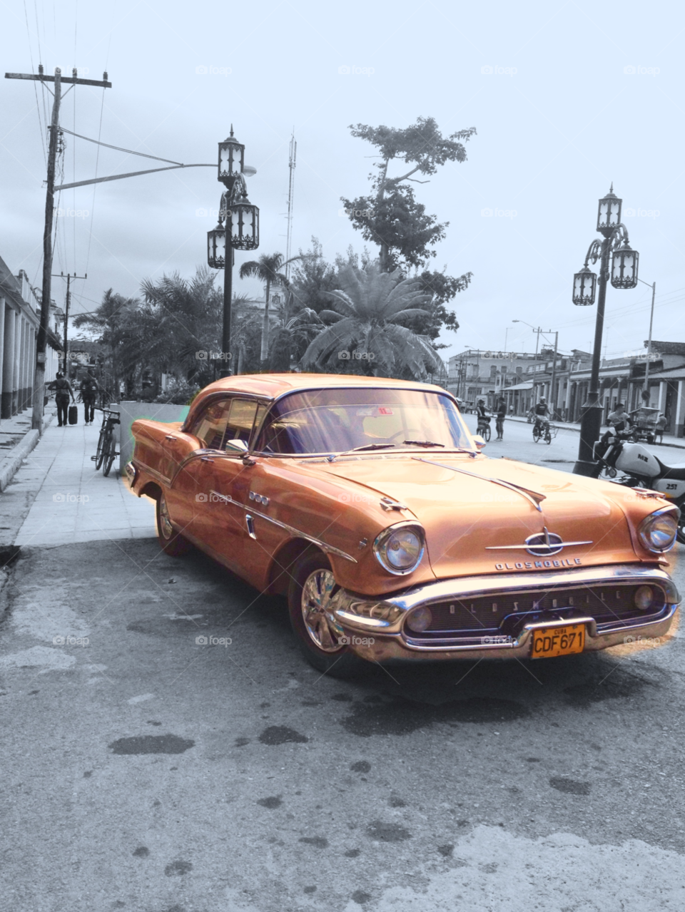 gold black and white cuba cuban car by deanna93