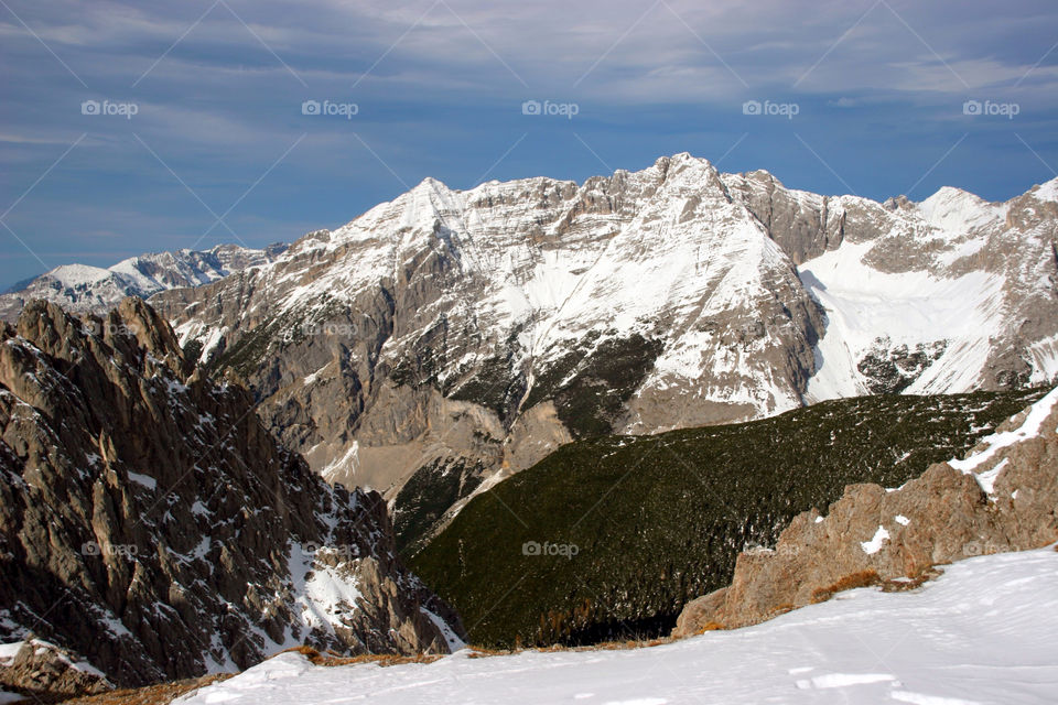 snow sky blue mountain by kshapley