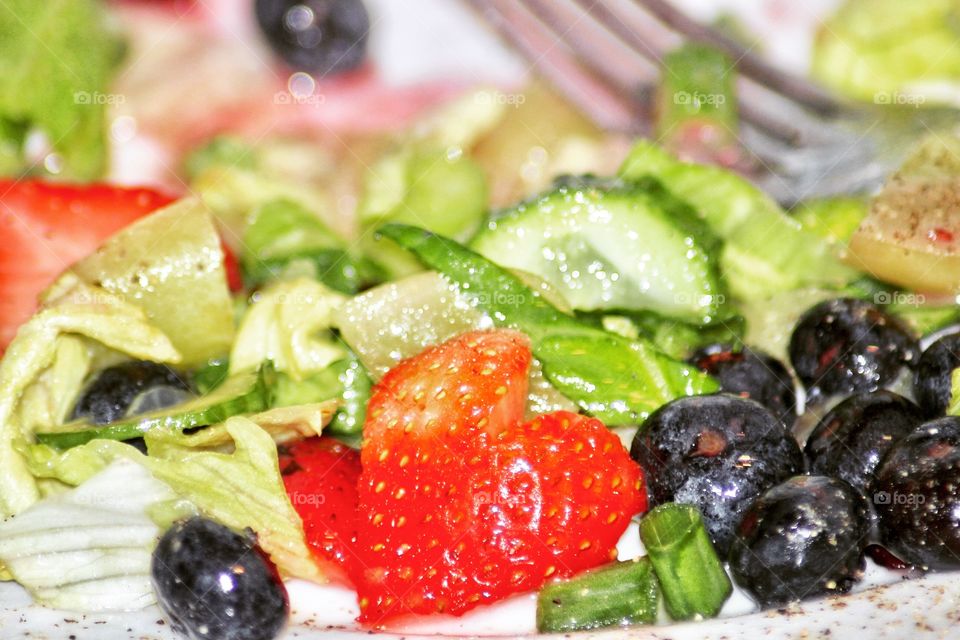 Salad with fruit strawberry 🍓