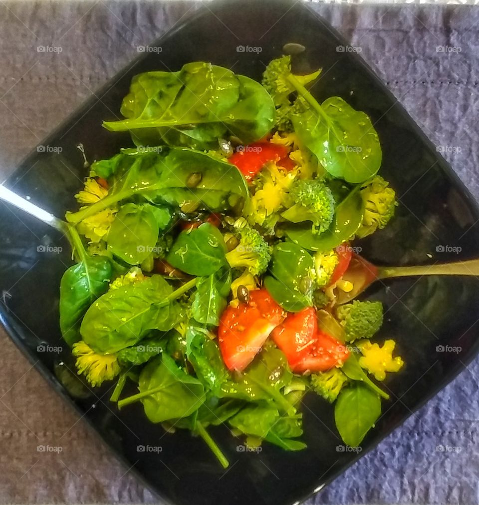 Salad with broccoli.