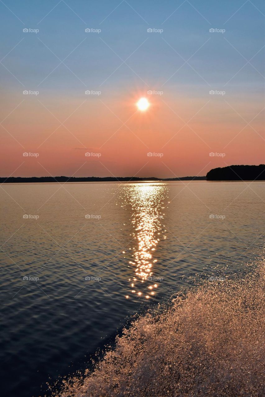 stunning sunset on the water