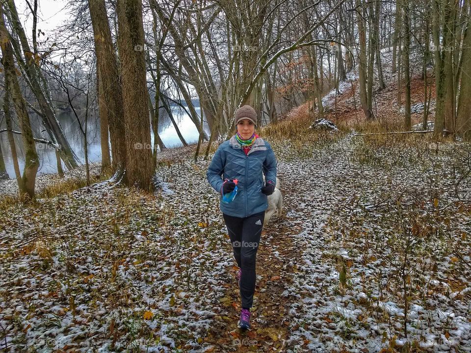 riverside winter jogger