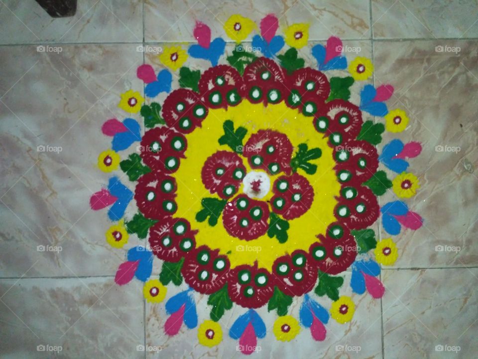 Beautiful Rangoli | Happy Diwali | Colors | Beautiful Colors Art