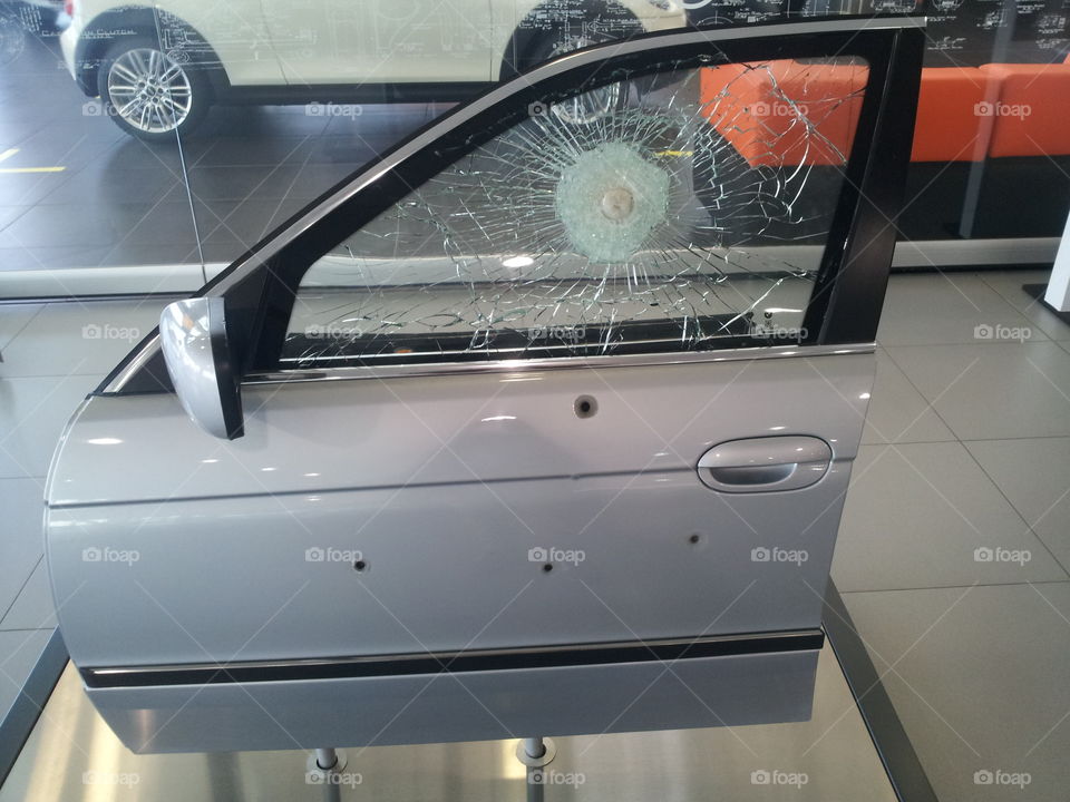 Broken car window