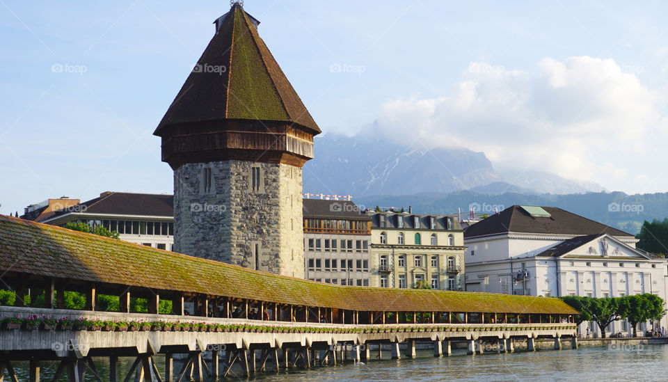 Chapel bridge in Luzern, swiss