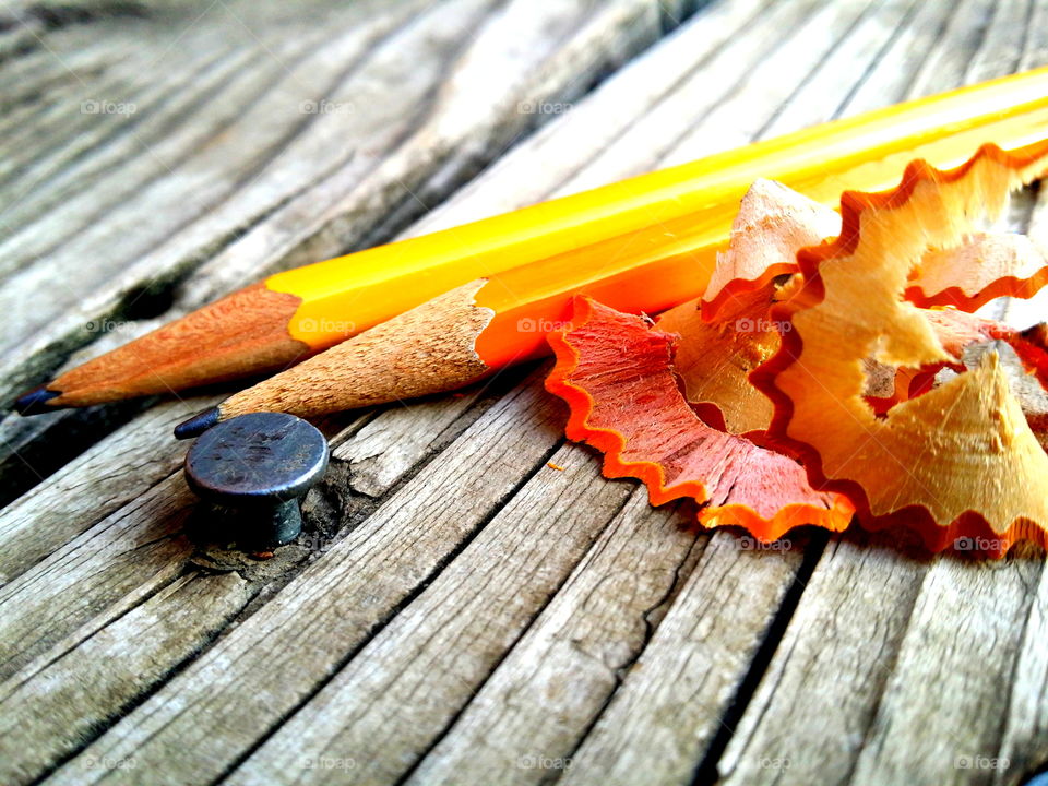 Close-up of pencil shavings